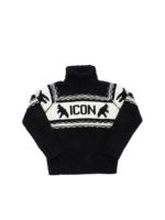 Dolcevita nero con ricamo Icon