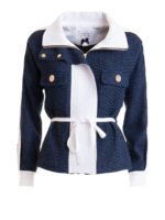 Giacca con dettagli a contrasto e cintura