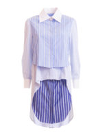Abito camicia a righe effetto sovrapposto