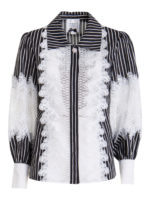 Camicia a righe con dettagli in pizzo