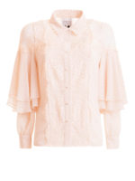 Camicia con balze e inserti in pizzo