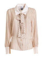 Camicia a righe in raso