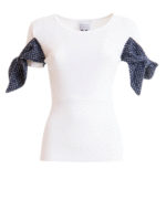 T-shirt a costine con fiocchi