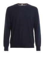 Pullover girocollo in lana misto seta