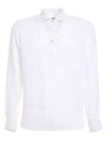 Camicia in lino con mezza abbottonatura