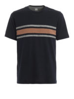 T-shirt in jersey con bande a contrasto
