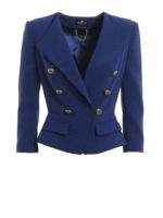 Blazer corto blu  con bottoni dorati