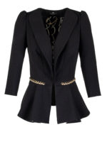 Blazer nero con applicazioni catena