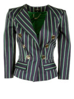 Blazer motivo gessato con bottoni dorati