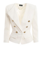 Blazer corto bianco con bottoni dorati