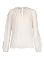 Blusa girocollo in seta