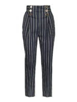 Pantaloni paperbag motivo gessato