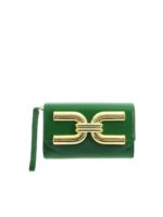 Pochette verde con logo dorato