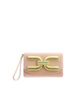 Pochette rosa con logo dorato