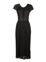 Abito plissettato con cut-out nero