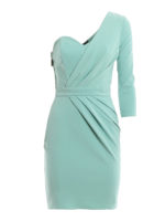 Abito corto monospalla drappeggiato