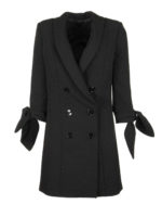 Abito doppiopetto nero con volant