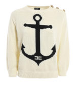 Pull in cotone con intarsio ancora