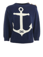 Maglione con intarsio Ancora e bottoni dorati