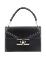 Borsa in similpelle con manico intrecciato