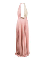 Abito plisse bicolore con cintura