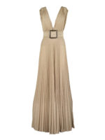 Maxi abito in jersey lame con spacco