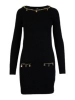 ELISABETTA FRANCHI Vestido Midi - Negro Female Black 42 82% Viscosa, 18% Poliamida