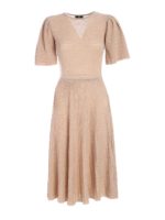 Abito beige con inserti lame