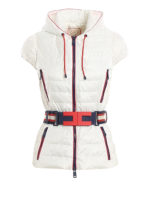 Piumino smanicato con cintura