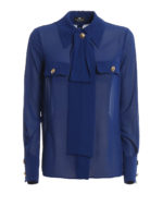 Camicia in chiffon con bottoni dorati