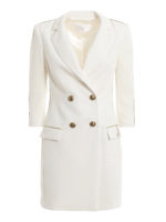 Abito corto bianco doppiopetto