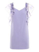 Abito corto con ruche floreali