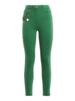 Jeans super skinny a vita alta verde menta