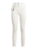 Jeans super skinny a vita alta bianchi avorio