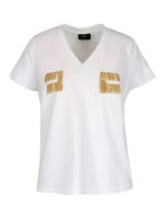 T-shirt con logo catenelle