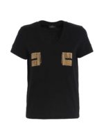 T-shirt con monogramma in catene