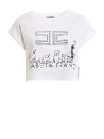 T-shirt boxy con stampa logo