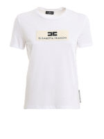 T-shirt in jersey con patch logo lettering