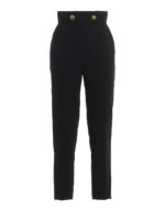 Pantaloni neri in crepe a vita alta