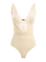 Body smanicato in tulle motivo ancore