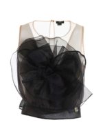 Top nero e beige con fiocco