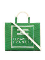 Borsa in ecopelle e canvas verde con logo