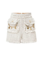 Shorts a vita alta in tweed boucle