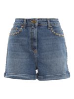 Shorts in denim con borchie