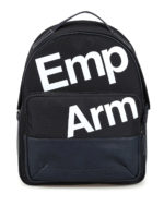 Zaino blu notte in nylon ed ecopelle