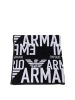 Telo mare con ricamo logo all-over