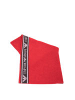 Telo mare in cotone con banda logo