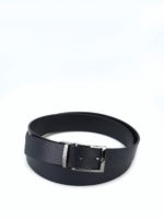 Cintura reversibile in pelle martellata blu