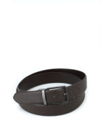 Cintura reversibile in saffiano marrone