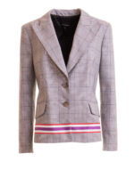 Blazer a quadri con banda colorata